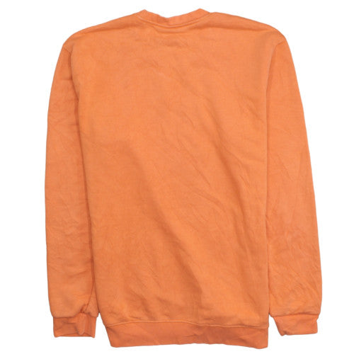 Nike Mens Orange Crew Neck Sweatshirt Size M Cotton Pullover