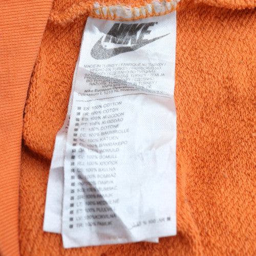 Nike Mens Orange Crew Neck Sweatshirt Size M Cotton Pullover