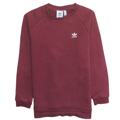Adidas Men's Red Pullover Sweatshirt M Crew Neck Logo Fleece