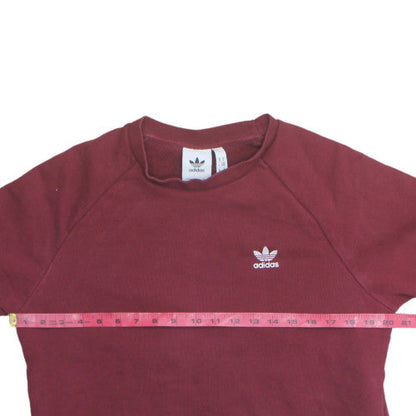 Adidas Men's Red Pullover Sweatshirt M Crew Neck Logo Fleece