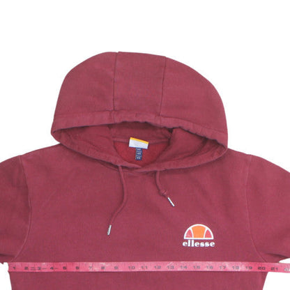 Ellesse Men's Red Pullover Hoodie S Fleece Logo Sweatshirt
