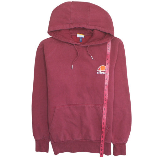 Ellesse Men's Red Pullover Hoodie S Fleece Logo Sweatshirt