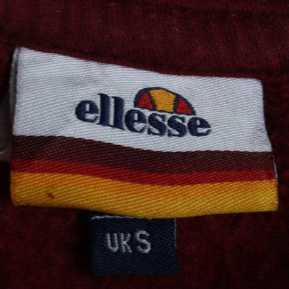 Ellesse Men's Red Pullover Hoodie S Fleece Logo Sweatshirt