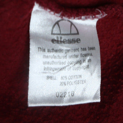 Ellesse Men's Red Pullover Hoodie S Fleece Logo Sweatshirt