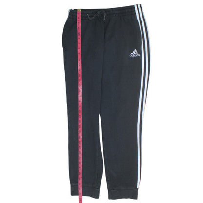 Adidas Men's Black Jogger Sweatpants M Fleece Elastic Waist Side Stripe