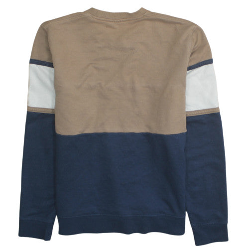 Daniel Hechter Mens Beige Blue Crew Neck Sweatshirt M Cotton Blend