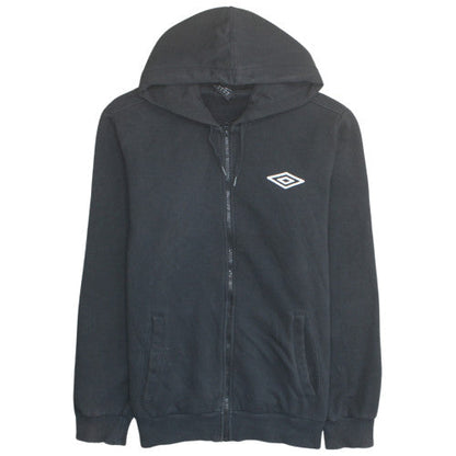 Umbro Men Black XL Full Zip Hoodie with Logo Detail