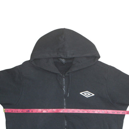 Umbro Men Black XL Full Zip Hoodie with Logo Detail
