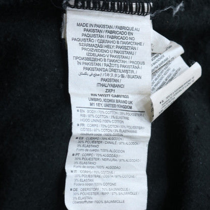 Umbro Men Black XL Full Zip Hoodie with Logo Detail