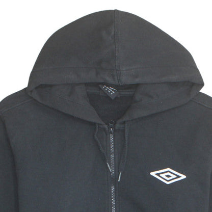 Umbro Men Black XL Full Zip Hoodie with Logo Detail
