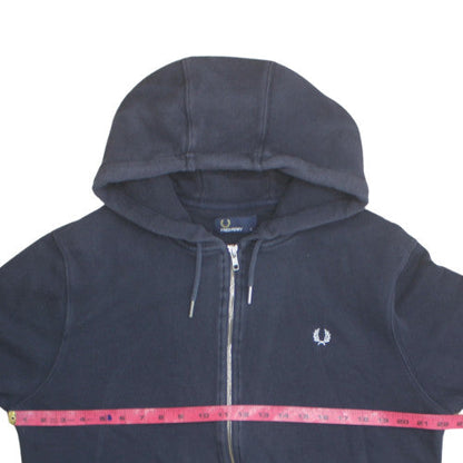 Fred Perry Mens Blue Full Zip Hoodie Size L Classic Logo