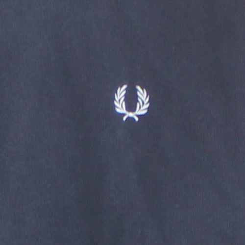 Fred Perry Mens Blue Full Zip Hoodie Size L Classic Logo