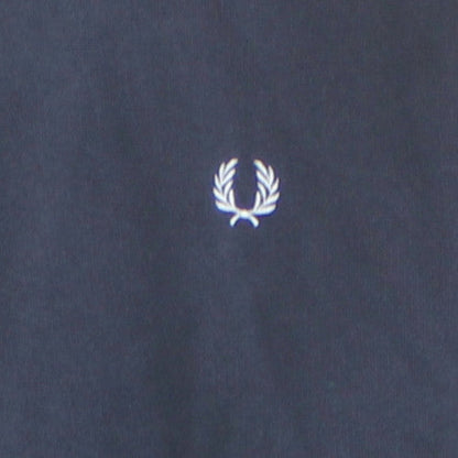Fred Perry Mens Blue Full Zip Hoodie Size L Classic Logo
