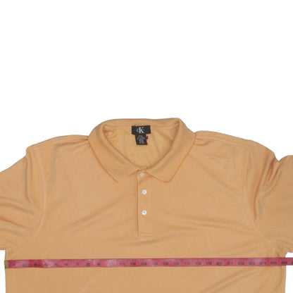 Calvin Klein Men's Beige 2XL Short Sleeve Polo Shirt