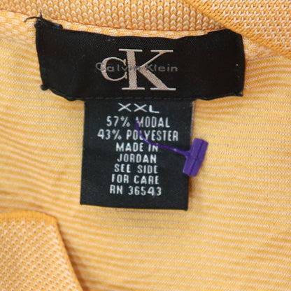 Calvin Klein Men's Beige 2XL Short Sleeve Polo Shirt