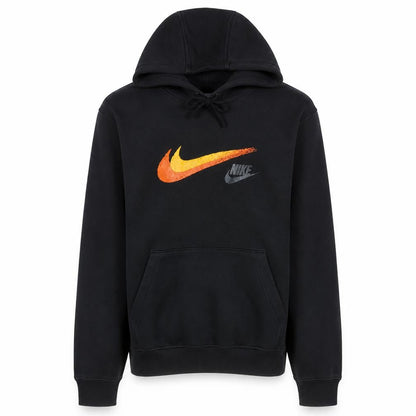 Nike Men's Black Pullover Hoodie M Graphic Logo Fleece
