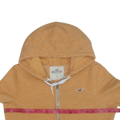 Hollister Men’s Brown Full Zip Hoodie Size S Fleece Cotton Blend