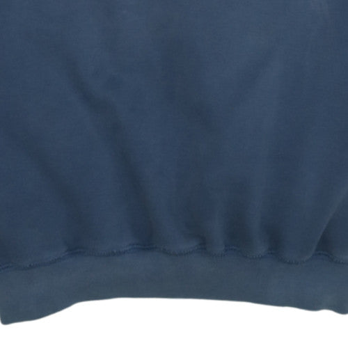 Adidas Men Blue Large Crew Neck Embroidered Logo Sweatshirt