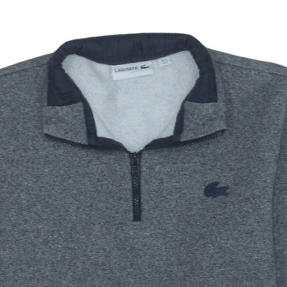 Lacoste Men's Grey 1/4 Zip Pullover Sweatshirt S Regular Fit