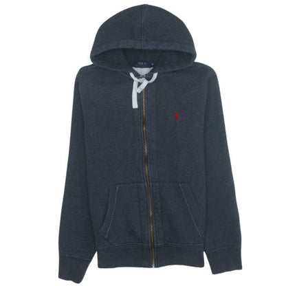 Ralph Lauren Men’s Blue Full Zip Hoodie Size M Logo Fleece Sweatshirt