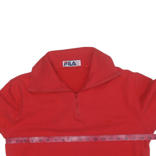 FILA Boys Red 1/4 Zip Collared Henley Sweatshirt Size 22