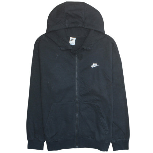 Nike Mens Black Full Zip Hoodie Medium Fleece Sweatshirt