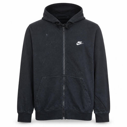 Nike Mens Black Full Zip Hoodie Medium Fleece Sweatshirt