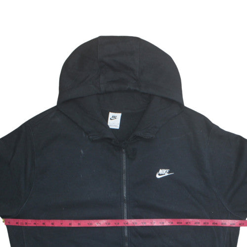 Nike Mens Black Full Zip Hoodie Medium Fleece Sweatshirt