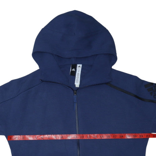 Adidas Men's Blue Full Zip Hoodie Size M Regular Fit