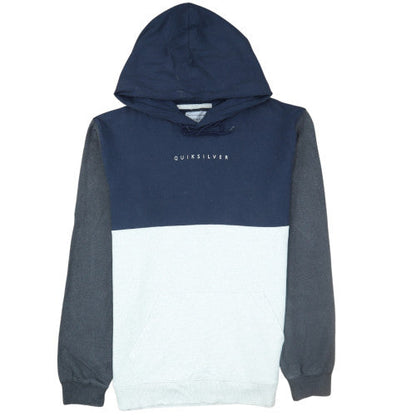 Quiksilver Men's Blue Colour Block Pullover Hoodie Size M