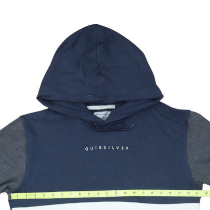 Quiksilver Men's Blue Colour Block Pullover Hoodie Size M