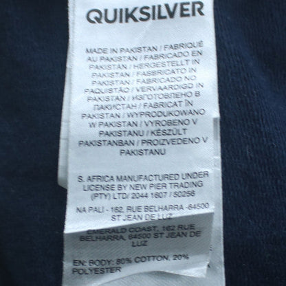 Quiksilver Men's Blue Colour Block Pullover Hoodie Size M