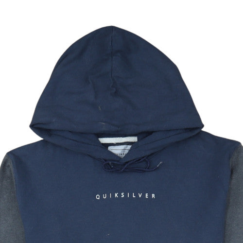 Quiksilver Men's Blue Colour Block Pullover Hoodie Size M