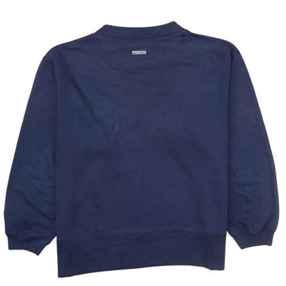 Reebok Women Navy Blue 10 Sweatshirt Crew Neck Pullover Cotton Blend