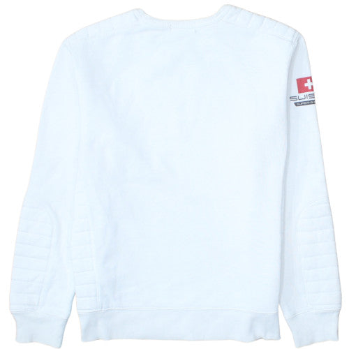 Ralph Lauren Polo Suisse White Teens L Pullover Sweatshirt