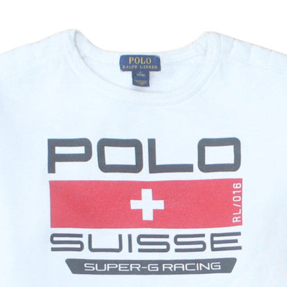 Ralph Lauren Polo Suisse White Teens L Pullover Sweatshirt