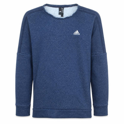 Adidas Mens Blue Crew Neck Pullover Sweatshirt Long Sleeve