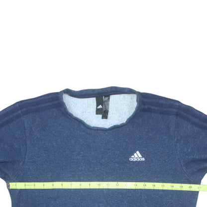 Adidas Mens Blue Crew Neck Pullover Sweatshirt Long Sleeve