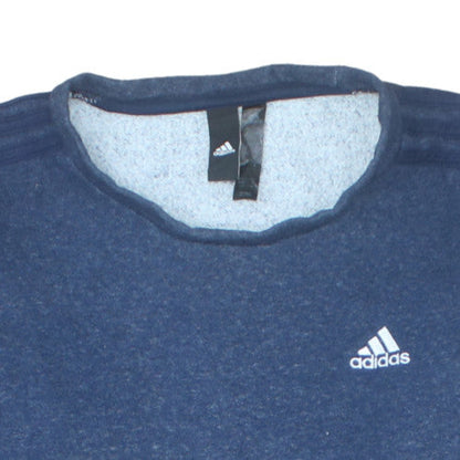 Adidas Mens Blue Crew Neck Pullover Sweatshirt Long Sleeve