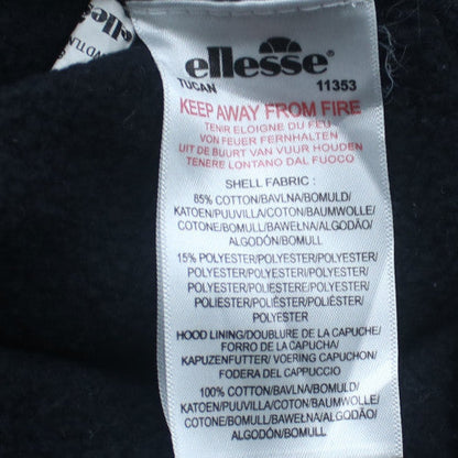 Ellesse Womens Black Cropped Pullover Hoodie UK 8 Cotton Blend