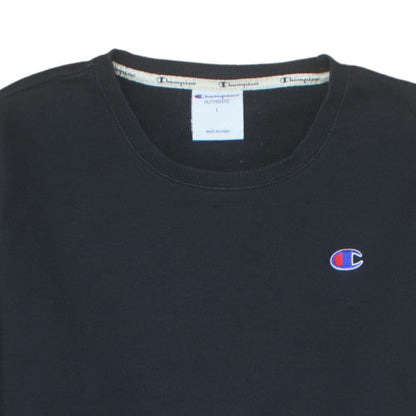 Champion Men's Black Crew Neck Pullover Sweatshirt L