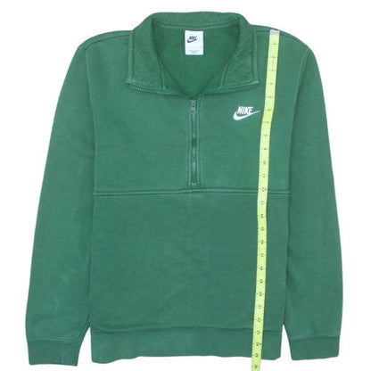 Nike Men's Green Half Zip Fleece Sweatshirt L Regular Fit