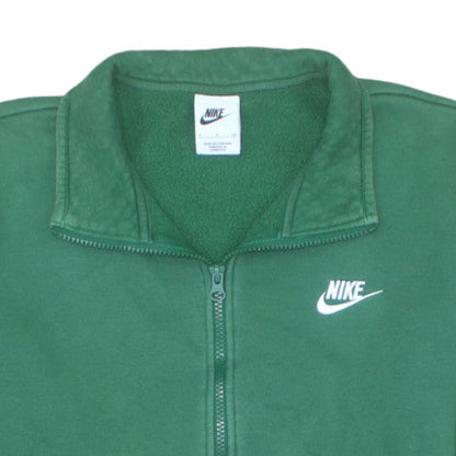 Nike Men's Green Half Zip Fleece Sweatshirt L Regular Fit