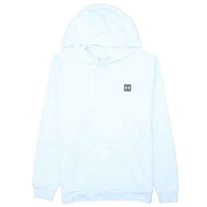 Under Armour Mens White Pullover Hoodie L Relaxed Fit ColdGear