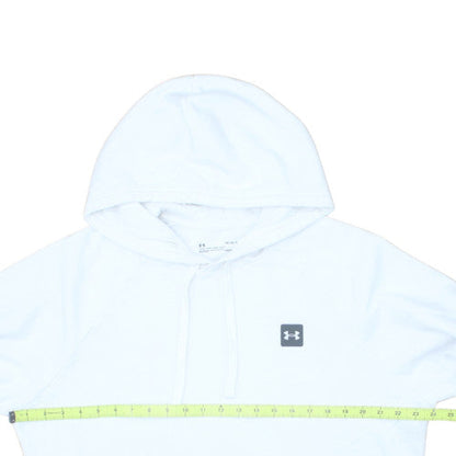 Under Armour Mens White Pullover Hoodie L Relaxed Fit ColdGear