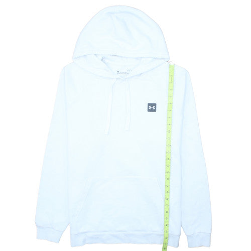Under Armour Mens White Pullover Hoodie L Relaxed Fit ColdGear