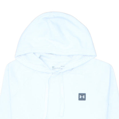 Under Armour Mens White Pullover Hoodie L Relaxed Fit ColdGear
