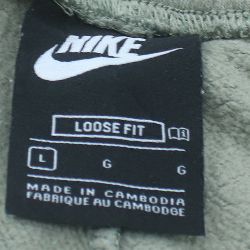 Nike Men’s Grey Fleece Jogger Trousers Size L Loose Fit