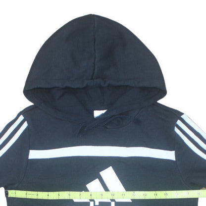 Adidas Womens Black XS Pullover Hoodie with Logo Print