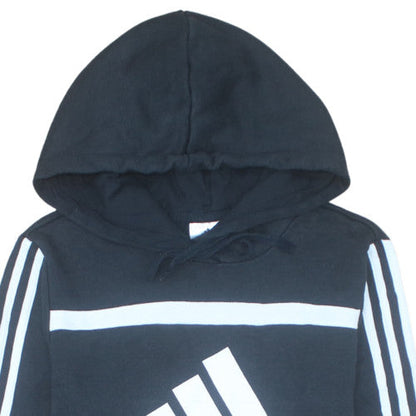 Adidas Womens Black XS Pullover Hoodie with Logo Print